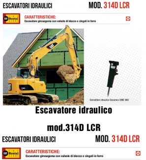 L&#039;ESCAVATORE IDRAULICO CINGOLATO CATERPILLAR 314 DL CR